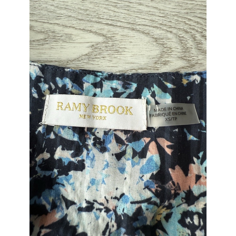Ramy Brook Jessie Bloom Printed Dress Mini Colorful | Navy Multi | Women Size XS - Picture 4 of 10